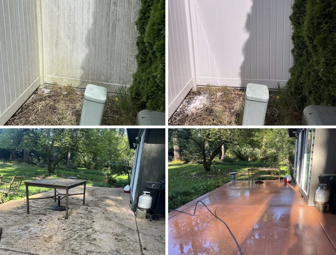 Pressure washing driveway in Vancouver WA